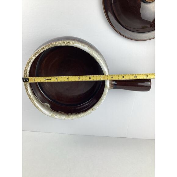 Vintage Pfaltzgraff Drip Ware Gourmet Brown Casserole Dish With Handle and Lid - Picture 4 of 6